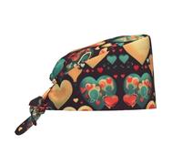 YYHWHJDE Breathable Work Hat Colorful Hearts Prints Premium Peach Skin Velvet Adjustable, Soft, Versatile