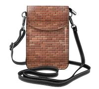 YYHWHJDE Brick Wall Pattern Prints Small Leather Women'S Crossbody Flip Phone Bag, Waterproof And Durable