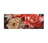 YYHWHJDE Brightly Colored Peonies Picture Extra Large Mouse pad, Computer Office Anti Slip Gaming Keyboard Thickened Version 12x31.5in