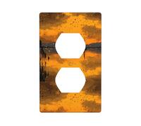 YYHWHJDE Broken Gold on The Lake Pattern Double Socket Wall Panel Decorative for Residential and Commercial Areas 4.5x2.76in