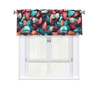 YYHWHJDE Broken Stones Prints Kitchen Tier Curtains 54x18 - Peach Skin Window Layers for Soft Light & Easy Style