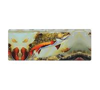YYHWHJDE Brook Trout Fly Fishing Mouse Pad 12x31.5in
