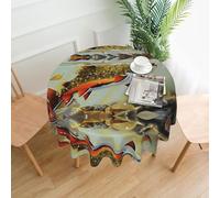 YYHWHJDE Brook Trout Fly Fishing Prints 60in Round Decorative Tablecloth - High-Grade Polyester Throw for Stylish Dining & Event Table Protection