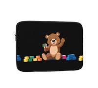 YYHWHJDE Brown Bear Playing with Building Blocks Prints Protective Shockproof Portable Laptop Sleeve Case 13 inch for Men and Women Business Travel, and Office Daily Use