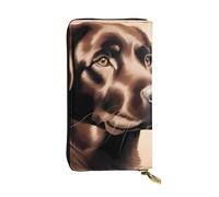 YYHWHJDE Brown Labrador Retriever Picture Leather long clutch wallet Designed for fashion girls and women stylish and personalized 7.48 x 4.13 in, Black, One Size