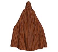 YYHWHJDE Brown wood pattern Printing Halloween Adult Hooded Cloak for Parties and Costume Events