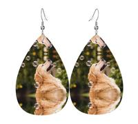 YYHWHJDE Bubbly Puppy Prints Water Drop Leather Earrings - Stylish Dangle Throw for Parties, Vibrant Color Layering, Non-Fading Finish