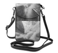 YYHWHJDE Buildings In The Clouds Prints Small Leather Women'S Crossbody Flip Phone Bag, Waterproof And Durable