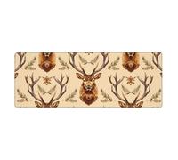 YYHWHJDE Bull Elk Pattern Extra Large Mouse Pad, Computer Office Anti Slip Gaming Keyboard Thickened Version 12x31.5in