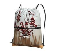 YYHWHJDE Bunch Of Berries Prints Drawstring Backpack - Lightweight Water-Resistant Sport Gym Bag with Zipper Pocket for Travel & Hiking
