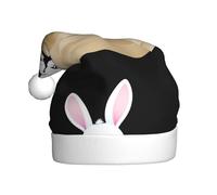 YYHWHJDE Bunny building a sand castle Pattern Christmas Hat for Adult quality festive accessory crafted soft, lightweight