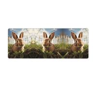YYHWHJDE Bunny On Green Grass Pattern Extra Large Mouse Pad Strong Adhesion, Durable, Precise Locking Edge 12x31.5in