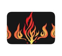 YYHWHJDE Burning red Flame Picture Crystal Velvet Lock Edge Floor mat, Bedroom Carpet, Parlor, Dormitory Home Decoration
