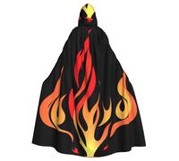 YYHWHJDE Burning red flame Prints Halloween Adult Hooded Cloak for Parties and Costumes