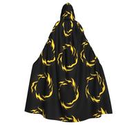 YYHWHJDE Burning Wind Fire Ball Pattern Halloween Adult Hooded Cape Cloak For Role-Playing, Stage Costumes, Parties Easy Care