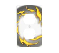 YYHWHJDE Burning Wind fire Ball Prints Double Socket Wall Panel Decorative for Residential and Commercial Areas 4.5x2.76in