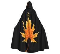 YYHWHJDE Burning Withered Maple Leaf Pattern Halloween Adult Hooded Cape Cloak No Zipper, Comfortable For Costume Parties