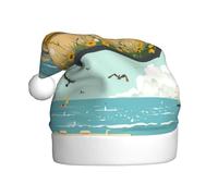 YYHWHJDE bus beach seaside scene Prints Christmas Hat for Adult Making It a Fun and Durable Gift for Men and Women