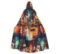 YYHWHJDE Bustling marketplace Prints Adult Hooded Cloak is a super large, comfortable, and durable Halloween hooded poncho