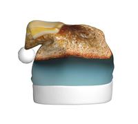 YYHWHJDE Butter on bread Pattern Christmas Hat for Adult quality festive accessory crafted soft, lightweight