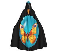 YYHWHJDE Butterfly On A Balloon Prints Halloween Adult Hooded Cape Men'S And Women'S Clothing Mantle Role-Playing