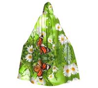 YYHWHJDE Butterfly On Daisy Flower Prints Hooded Cloak - Oversized Costume Throw, Soft Cosplay Layer