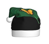 YYHWHJDE Butterfly on green leaf Prints Christmas Hat for Adult quality festive accessory crafted soft, lightweight