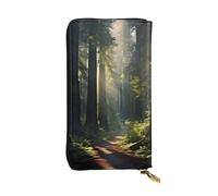 YYHWHJDE California redwood forest Printed Leather long clutch wallet Designed for fashion girls and women stylish and personalized 7.48 x 4.13 in, Black, One Size