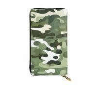 YYHWHJDE Camo Green Printed Quality Leather Long Clutch Wallet Designed for Fashion Girls and Women Stylish 7.48 x 4.13 in