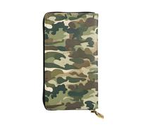 YYHWHJDE Camo Woodland Camoflage Printing Quality Leather Long Clutch Wallet Designed for Fashion Girls and Women Stylish 7.48 x 4.13 in