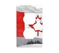 YYHWHJDE Canadian Flag Pattern Double Socket Wall Panel Decorative for Residential and Commercial Areas 4.5x2.76in