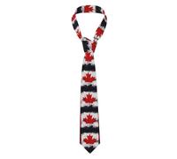 YYHWHJDE Canadian flag Pattern Men's Necktie for Business, Daily Wear, Work, Birthdays, Weddings, Parties, Banquets Easy Care 57X3.1 In
