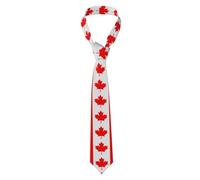 YYHWHJDE Canadian flag Pattern Men's tie classic style suit cravat suitable for holidays and work