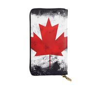 YYHWHJDE Canadian Flag Printing Quality Leather Long Clutch Wallet Designed for Fashion Girls and Women Stylish 7.48 x 4.13 in
