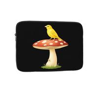 YYHWHJDE Canary on a Mushroom Prints Protective Shockproof Portable Laptop Sleeve Case 15 inch for Men and Women Business Travel, and Office Daily Use