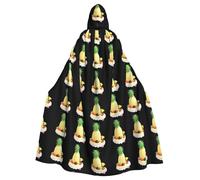 YYHWHJDE Candies On Pineapple Pudding Pattern Halloween Adult Hooded Cape Cloak - Super Large Hooded Cloak No Zipper