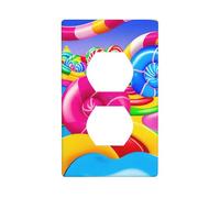 YYHWHJDE Candy Land Picture Double Socket Wall Panel Decorative is Durable and Suitable for Socket Light Switch Accessories 4.5x2.76in