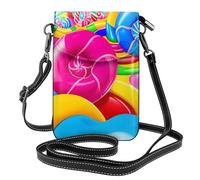 YYHWHJDE candy land Picture Ladies' mobile phone with leather foreskin, crossbody flip cover, small adjustable shoulder strap