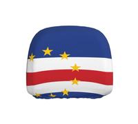 YYHWHJDE Car Headrest Cover 1 Pcs - Soft Polyester & Spandex, Elastic | Breathable, Protect Interior, Easy Install, Fit Cars Vans Trucks Flag of Cape Verde Printing