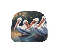YYHWHJDE Car Headrest Cover 1 Pcs - Soft Polyester Spandex, Highly Elastic | Breathable Protector for Cars Vans Trucks, Easy Install Pelicans Art Print Picture