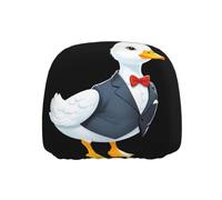 YYHWHJDE Car Headrest Cover 1 Pcs - Soft Polyester Spandex, Stretchy | Easy Install, Protect & Decorate Fit Cars Vans Trucks Little White Duck In A Suit Pattern