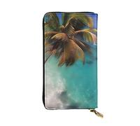 YYHWHJDE Caribbean Islands Printed Quality Leather Long Clutch Wallet Designed for Fashion Girls and Women Stylish 7.48 x 4.13 in