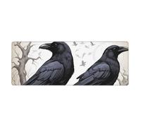 YYHWHJDE Cartoon Black Ravens Picture Extra Large Mouse Pad, Computer Office Anti Slip Gaming Keyboard Thickened Version 12x31.5in