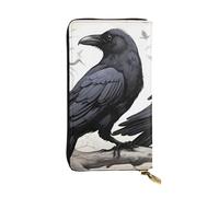 YYHWHJDE Cartoon Black Ravens Picture Quality Leather Long Clutch Wallet Designed for Fashion Girls and Women Stylish 7.48 x 4.13 in