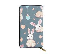 YYHWHJDE Cartoon Cute Bunny Printing Quality Leather Long Clutch Wallet Designed for Fashion Girls and Women Stylish 7.48 x 4.13 in