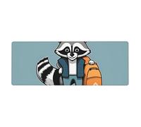 YYHWHJDE Cartoon Cute Raccoon Prints Extra Large Mouse pad Mousepad 12x31.5in for Office Gaming Learning