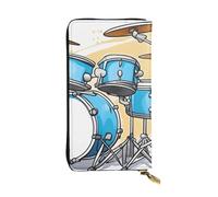 YYHWHJDE Cartoon Drummer Knock Printing Quality Leather Long Clutch Wallet Designed for Fashion Girls and Women Stylish 7.48 x 4.13 in