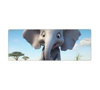 YYHWHJDE Cartoon Elephant Picture Extra Large Mouse Pad, Computer Office Anti Slip Gaming Keyboard Thickened Version 12x31.5in