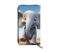 YYHWHJDE Cartoon Elephant Printed Quality Leather Long Clutch Wallet Designed for Fashion Girls and Women Stylish 7.48 x 4.13 in