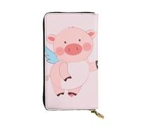 YYHWHJDE Cartoon Flying Pig Picture Quality Leather Long Clutch Wallet Designed for Fashion Girls and Women Stylish 7.48 x 4.13 in
